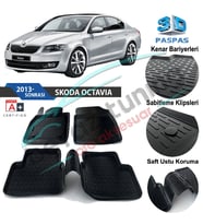Skoda Octavia Havuzlu 3D Paspas Niken Siyah 2013 Sonrası