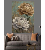 Solgun Renkler Vintage Çiçek Dekoratif Kanvas - Mdf Ahşap Tablo