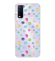 PrintiFy Vivo Y20 ile Uyumlu 1mm Slim Fit Water Color 6 Baskılı Şeffaf  Kılıf