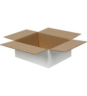 25x20x10cm Tek Oluklu Koli - Beyaz