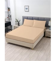 Ranforce Akfil Bej Lastikli Çarşaf Yastık Kılıflı Tek Çift Kişilik Battal Boy Fitted Çarşaf Seti Krem 120 x 200 160 x 200
