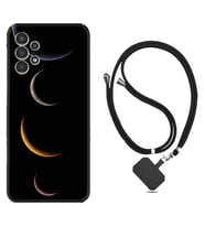 Samsung Galaxy M14 Kılıf Resimli Boyun Askılı İpli Desenli Silikon Series Gezegenler 1901