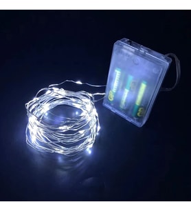 Gd957 Şerit Pilli Aydınlatma 3 Metre 30 Adet Beyaz Peri Led