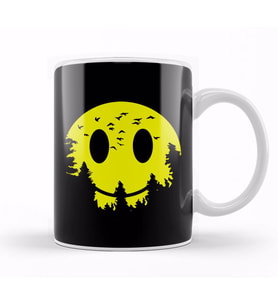 Smiley Moon Kupa Bardak Porselen