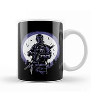 Gas Mask Soldier Kupa Bardak Porselen