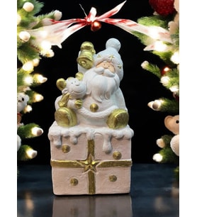 Hediye Kutulu Noel Baba Beyaz