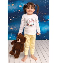 Pia Baby Premium %100 Pamuk İsme Özel Çocuk Pijama Takımı 1-8 Yaş 5067-14 (Sarı)