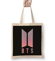 Min Suga Bts Logo Coloured Bez Çanta Uzun Saplı