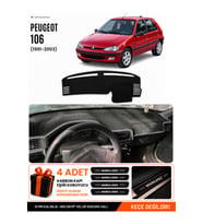 e-biz PEUGEOT 106 (1991-2003) Uyumlu Torpido Koruma, Torpido Örtüsü, Torpido Kılıfı - Siyah-Gri - PE001