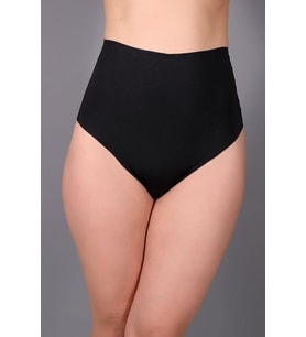 Lazer Kesim Yüksek Bel String Siyah 9206