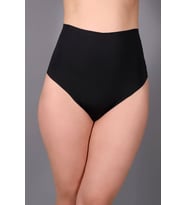 Lazer Kesim Yüksek Bel String  Siyah 9206