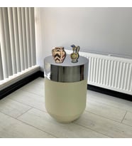 Dekoratif Krom Darbuka Beyaz Sehpa 60cm