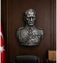 ATATÜRK Duvar Büstü Duvar Heykeli Dekoratif Asma Duvar Heykelleri 25 CM