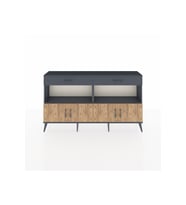 Arges Konsol 2 Raflı 2 Çekmeceli 4 Kapaklı 176x30x99 Antrasit-Çam/Antrasit