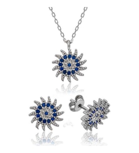 Gümüş Güneşli Nazar Bayan Set