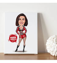 Havalı Hatun Karikatürlü Kanvas Tablo