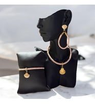 Handcraftedbyoz, Kadın, Etnik, Bohem, El yapımı, Marin Koleksiyonu, Özel Tasarım Kolye, Küpe, Bileklik (Pudra Pembe)