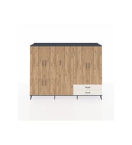 Hyperion Dolap 12 Raflı 2 Çekmeceli 7 Kapaklı 220x44x163 Antrasit-Çam/Aytaşı
