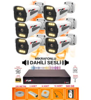 FURY 6 lı Sesli 6 Warm Led Gece Renkli Görüş Su Geçirmez Güvenlik Kamerası Seti 500GB