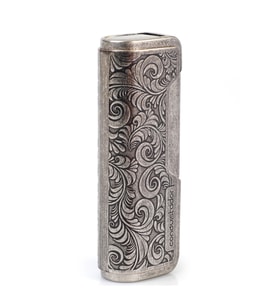 Conquistador Tek Torch Pürmüz Gümüş İşlemeli Metal Puro Çakmağı CNQ-027