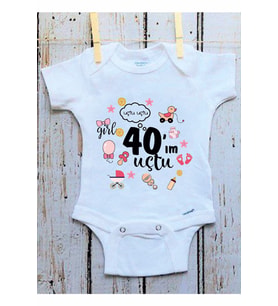 40 Günlük Oldum Baskılı Bebek Body