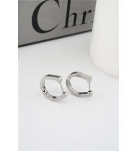 Kadın 316 L Paslanmaz Çelik 1.8 cm Oval Model Küpe