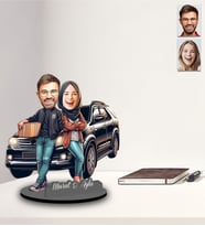 Kişiye Özel Sevgili Tasarımlı Karikatür İki Katmanlı Ahşap Biblo Model-48