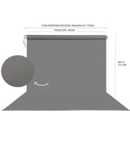 160X270CM GRİ FON PERDESİ SETİ