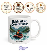 Rafting Sever Temalı Baskılı Kupa Bardak Hediye Porselen Mug