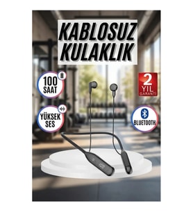 Boyun Bantlı Kablosuz Bluetooth Kulaklık Yüksek Ses Kalitesi ve 100 Saat Şarj Süresi