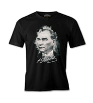 Atatürk - Gri Siyah Erkek Tshirt