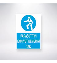 Paraşüt Tipi Emniyet Kemerini Tak 21x28 Arkası Yapışkanlı Levha
