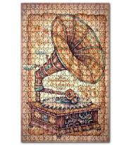 Cakapuzzle Eski Steampunk Gramofonu Görseli Puzzle Yapboz MDF (Ahşap) (120 Parça)