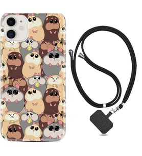 Apple iPhone 11 12 13 Mini Kılıf Boyun Askılı Silikon Sevimli Hayvanlar 1730