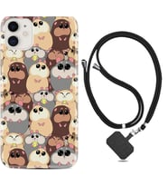Apple iPhone 11 12 13 Mini Kılıf Boyun Askılı Silikon Sevimli Hayvanlar 1730