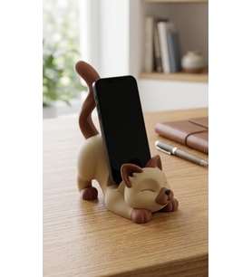 MYCRAFT3D Kedi Figürlü Telefon Tutucu Stand - 3D Baskı Ofis Masaüstü Aksesuarı ve Biblo