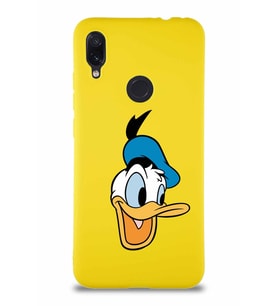 Xiaomi Redmi Note 7 Soft Premier Kapak Donald Duck-A Tasarımlı Silikon Kılıf - Sarı (Şeffaf)