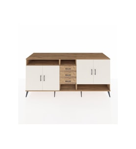 Kronos Konsol 5 Raflı 3 Çekmeceli 4 Kapaklı 220x59x99 Çam-Aytaşı/Çam