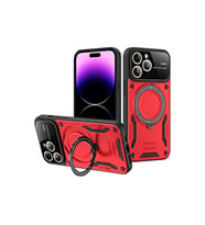 Iphone 16 Kılıf Joy Lens Standlı Kapak - Kırmızı
