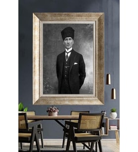 Gümüş Çerçeveli Atatürk Tablo ds24