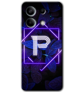 Xiaomi Redmi Note 13 Pro 5G Kılıf HD Desen Baskılı Kılıf - Dark Neon Yaprak P Harfi