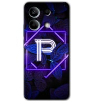 Xiaomi Redmi Note 13 Pro 5G Kılıf HD Desen Baskılı Kılıf - Dark Neon Yaprak P Harfi