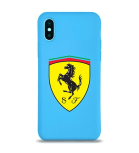 Apple iPhone X Uyumlu Lansman Kılıf Ferrari Tasarımlı Altı Kapalı İçi Kadife Kaplı  Kapak (Şeffaf)