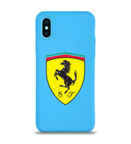 Apple iPhone X Uyumlu Lansman Kılıf Ferrari Tasarımlı Altı Kapalı İçi Kadife Kaplı  Kapak (Şeffaf)