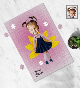 Kişiye Özel Kız Çocuk Karikatürlü A4 99 Parça Puzzle Model-3