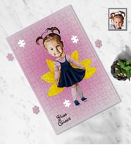 Kişiye Özel Kız Çocuk Karikatürlü A4 99 Parça Puzzle Model-3