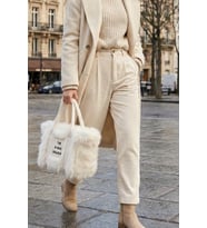Vintage Peluş Kürk Model Sonbahar, Kış The Bag Bonjeur Kadın El, Kol, Omuz Çanta