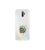 Oppo A5 2020 ile uyumlu Splash arı tasarımlı şeffaf silikon kılıf