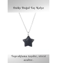 Nelleovana Yıldız Oniks Doğal Taş Kolye ( Insanı Negatif Enerjiden Kurtarır. ) ( Aa Kalite )