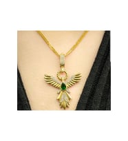 Kadın Gümüş Kolye - Zümrüdü Anka Kuşu Altın Tasarım • Işıklı Kutuda • Çağla • Serenay • Choker Chain